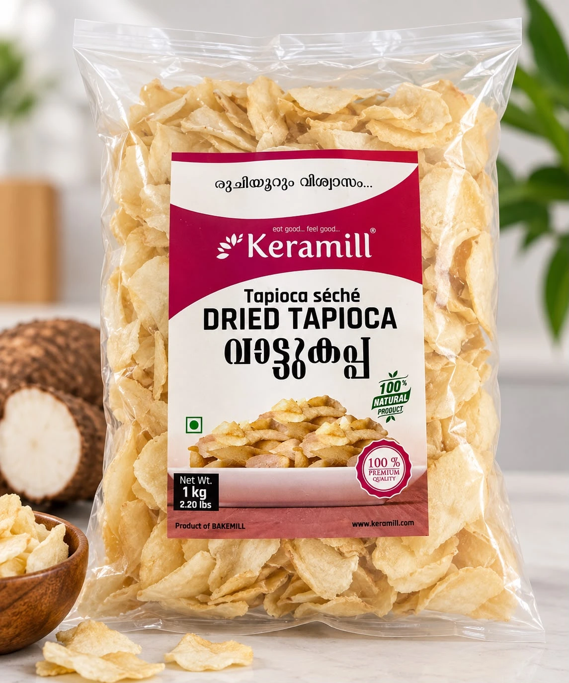 Keramill Dried Tapioca / Vattukappa 1 Kg