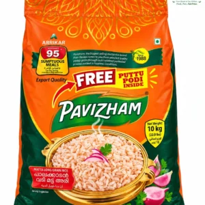 Pavizham Long Grain Rice Matta 10 KG-  FREE PUTTU PODI